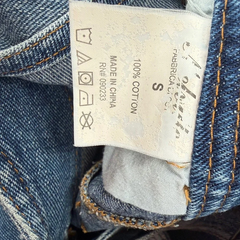 Melville Womens Denim Shortalls Medium Wash Raw Hem Overalls Size S 829SP155005B